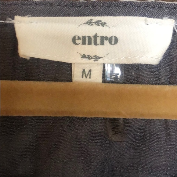 Entro Blue-Gray Tunic with Cream Lace Detail - Med - Picture 4 of 5